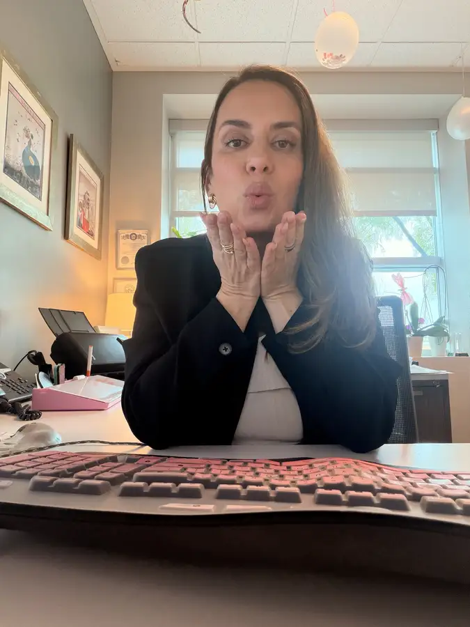 Desk-side kisses